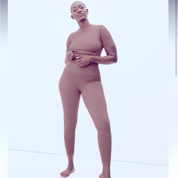 Everlane NWT Seamless Leggings Organic light purple ribbed - Picture 2 of 9